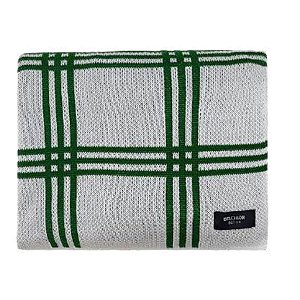 Manta Tricô Tresse Holiday Bows Xadrez Verde 90x180cm 50801903