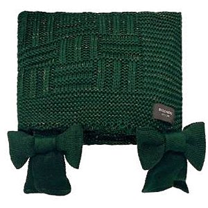 Manta Tricô Tresse Holiday Bows Verde 90x180cm 50801619