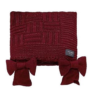 Manta Tricô Tresse Holiday Bows Bordo 90x180cm 508015112