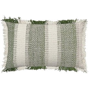 Almofada Baguete Franja Verde 35x55cm 472596