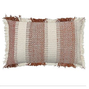 Almofada Baguete Franja Laranja 35x55cm 472593