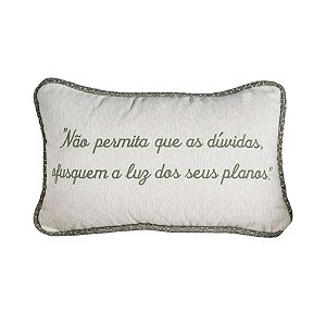 Almofada Baguete Frases Cinza 472578 35x55cm