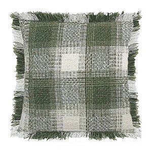 Almofada Franja Xadrex Verde  50x50cm 472588