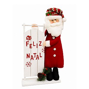 Boneco Natalino Papai Noel Seg Placa Feliz Natal1UN 1023711