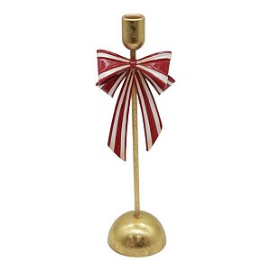 Castiçal Porta Vela De Laço Listrado 35cm 1unid DG4508