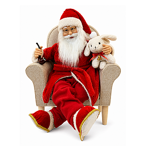 Boneco Natalino Papai Noel Decorativo Sentado 76cm 1UN PN2295