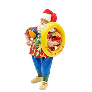 Boneco Natalino Papai Noel Decorativo De Praia 28cm 1UN PN1702