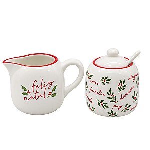 Kit Leiteira Natalina e Açucareira 12cm MP1731