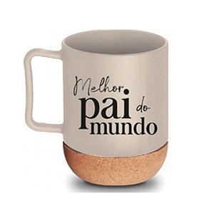 Caneca dia dos Pais Vidro Cork 350ml Brasfoot