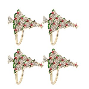 Porta Guardanapo Arvore De Natal  6cm JG C/4 PC MP2625 Tok