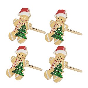 Porta Guardanapo Boneco De Natal JG C/4 PC MP2633 Tok