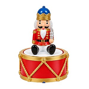 Mini Tambor  Natalino Soldadinho de Chumbo Azul 10cm 1Un