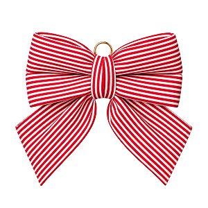 Laço de Veludo Vermelho e Branco 40cm 1Unid 3124090