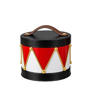 Mini Tambor Natalino Circo De Noel Vermelho e Preto 3116411 12cm 1Un