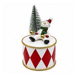 Mini Tambor Natalino Boneco de Neve10cm 1Un ME1892