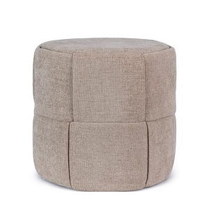 Puff Bege Em Veluso E MDF 38x40x40cm 22755