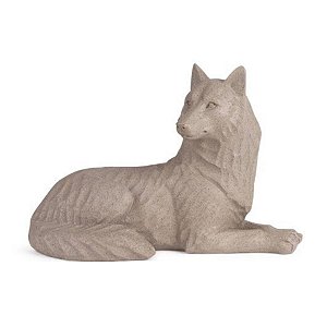 Escultura Lobo Em Poliresina 20x30,5x15cm (AxLxP) Mart 22818