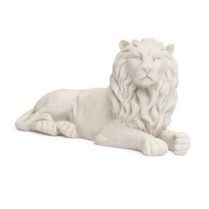 Escultura Leao Deitado Em Poliresina 17,5x33x14,5cm (AxLxP) Mart 21793