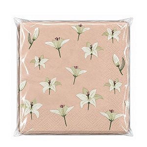 Guardanapo De Papel Jardim Lirios Rose C/20 Fls 33cm 27716 TuuT
