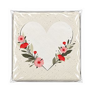 Guardanapo De Papel Romântica Coração C/20 Fls 33cm 27718 TuuT