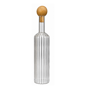 Galheteiro Vidro Borosilicato Tampa De Madeira Slin 34771 Tuut
