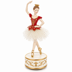 Bailarina Decorativa com Corset Branco e Vermelho 9 x 29 cm 1 un
