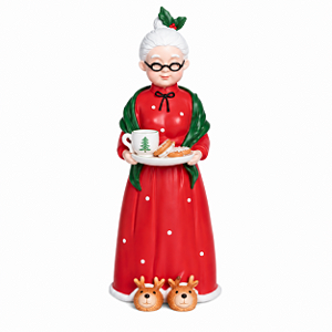 Boneco Natalino Mamae Noel Decorativo C/bandeja Pantufa Em Poa 31cm 1UN 3118740