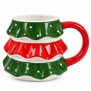 Caneca Natalina Circo De Noel Arvore Listrada De Noel 9x15cm 1UN 3118433