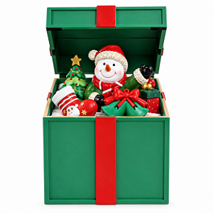 Cenario P/Vila Natalina Caixa Presente De Natal 45cm 3110283