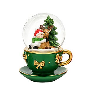 Globo Natalino Caneca Verde Papai Noel e Rena Deitada 1Unid 3110438
