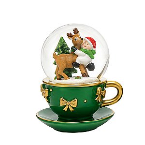 Globo Natalino Caneca Verde Papai Noel e Rena De Pé 1Unid 3110438