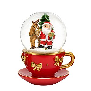 Globo Natalino Caneca Vermelha Papai Noel e Rena De Pé 1Unid 3110438