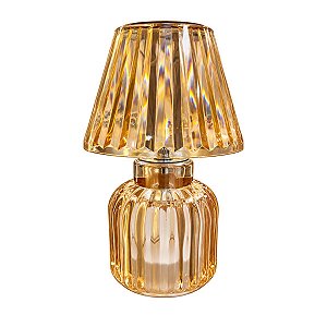 Mini Abajur de Mesa Shine Lighting Ambar 20,5x11,5cm 3 Tons Usb 62274 Woff