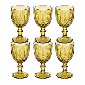 Taça De Água De Vidro Greek Verde C/6 320ml 21241Wolff