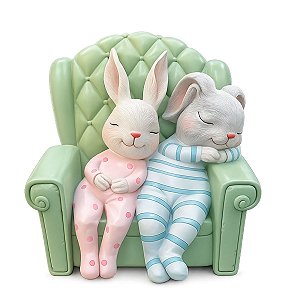 Coelho De Pascoa Cute Family Casal De Pijama 16cm 1Un
