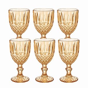 Taça De Água De Vidro Greek Ambar C/6 320ml 21238 Wolff