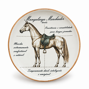 Prato De Sobremesa Cavalo Puro Sangue Inglês Pet Mania 21,5cm Porto Brasil
