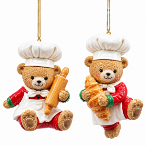 Pingente Urso Natalino Resina 10cm RS5717
