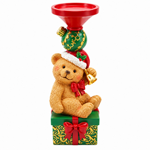 Escultura Urso Decorativo Natalino 29cm 1unid RS5371