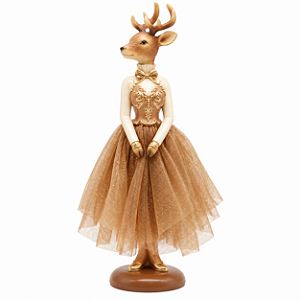 Escultura Alce Natalino Menina Resina 31cm 1un RS5319