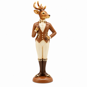Escultura AlceNatalino Menino Resina 31cm 1un RS5318