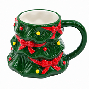 Caneca Natalina Arvore De Natal 9x15cm 1UN MP2400