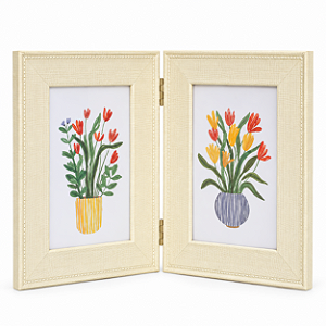 Porta Retrato 10x15cm Em Poliestireno Duplo 21,5x31,5cm 23637 Mart