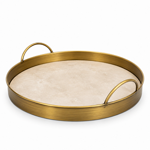 Bandeja Decorativa Em PU e Metal 3x41cm 24321-G Mart