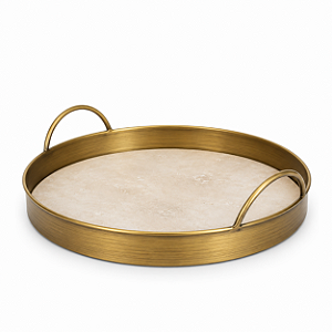 Bandeja Decorativa Em PU e Metal 9,5x36cm 24321-P Mart