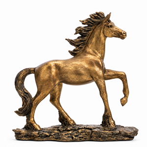 Escultura Cavalo Marchador Em Poliresina 25,5x27cm 23244 Mart