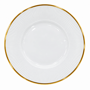 Prato Natalino Sousplat Borda Dourado 33cm 1Unid MP2284 PVC