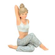 Escultura Mulher Yoga 257116 17x15x27cm Frenet