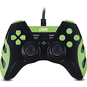 Controle Playstation 3 /PC preto/verde GP-100 Multilaser