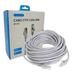 Cabo de Rede CAT6 20 Metros Cinza